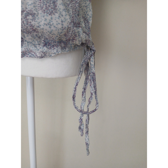 Anthropologie Moulinette Soeurs Silk & Cotton Faux Wrap Blouse Size 10 - Picture 2 of 8